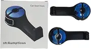 Upgraded 2 in 1 Car Headrest Hidden Hook with Phone Holder for Purse, Universal 360° Rotation Adjustable Headrest Car Seat Hooks, Car Purse Hook Holder (2 Pack Blue)