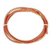 Round Braided Leather Cord Bolo Leather Cord 3mm x 1m Red And Gold