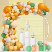 121Pcs Orange Yellow Balloon Arch Garland Kit Reusable Macaron White Yellow Ball