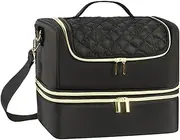 [Dgkdek] Nail Polish Organizer Case, Travel Nail Lamp Case, Double-Layer Nail Tech Bag, Portable, Carrying Case, 30x25x22cm, for Travel, Professional Use