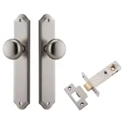 Cambridge Knob Shouldered Backplate Passage Kit Satin Nickel