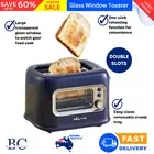 BEAR Double Slots Bread Toaster With Glass Window 2-slice Electric Crumb Tray