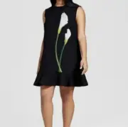 Victoria Beckham Target 3X Mod Dress Black Lily Mini Shift Ruffle Hem NWT