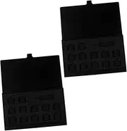 PEPLAYTAL 2pcs Nano Sim Card Holder with Needle Durable Alloy Memory Storage Case Slot Data Container Compact Lightweight for Travel Protects Against Dust Dirt Black