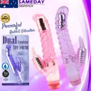 Realistic Dildo Rabbit Vibrator Silicone Clitoris GSpot Vagina Adult Sex Toy