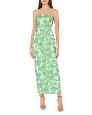 Milly Tulip Jacquard Strapless Dress