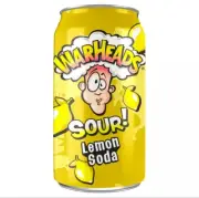 ⚫️ New Exclusive Warheads Sour Lemon Fruit Soda Candy Flavor (2 Cans)