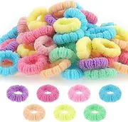 Piriuuo 200 Pcs Baby Hair Bands for Kids, Colorful Baby Hair Bobbles Girl Hair Bands Elastic Soft Toddler Hair Bands Mini Hair Ties Kids Hair Accessories for Children Girls Kids Toddlers