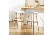 Artiss 2x Bar Stools Wooden Stool White