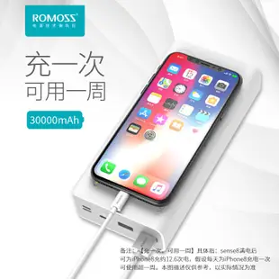 ROMOSS/羅馬仕sense8大容量移動電源30000毫安手機通用充電寶