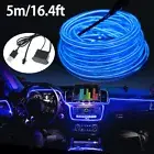 EL Wire Interior Car LED Strip Lights 16.4ft USB Powered Lights String Strip AU♆