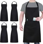 Chef Apron, Waterproof, Adjustable, w/ 2 Pockets, Cooking, Gardening, Painting