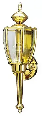 Westinghouse 66924 Wall Light Fixture, Outdoor, Polished Brass & Clear Glass,