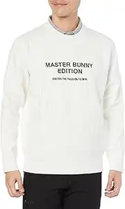 MASTER BUNNY(マスターバニー) 758-3270003 Men's Crew Neck Knit (Staggered Pattern, Back Lining + Tuck Canopy Lining) / Golf