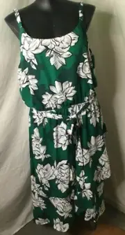 AUTOGRAPH EMERALD "FLORAL PATTERN" STAPPY MIDI DRESS-SZ 22 NEW REDUCED PRICE!!