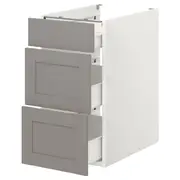 ENHET base cb w 3 drawers, white/grey frame, 40x62x75 cm