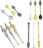 Shengsenfu 12 PCS Mini Spoons - Metal Measuring Spoons for Spices Medicine and Vials Retro Shovel Design for Accurate Dosing Perfect for Jewelry Making Pendant Necklaces and Small Powder Scooping