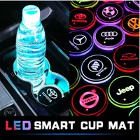 在飛比找蝦皮購物優惠-1 件通用 led 汽車杯墊墊 RGB 燈架飲料 led 燈