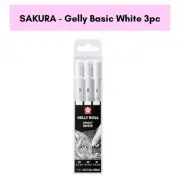 SAKURA - Gelly Basic White Pens 3pc, Perfect for highlights and other coloring