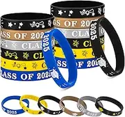 WinHoliLux 42 Pcs Class of 2025 Wristbands, 6 Kinds of Graduation Silicone Bracelets Gifts, Graduation Gifts for Her and Him 2025 School Leavers Gift Party Supplies, One size, Silicone