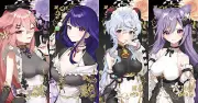 Anime girls maid outfit genshin impact yae miko raiden Playmat Gaming Mat Desk