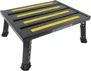 Adjustable Height Aluminum RV Step Stable Foldable Platform Stool up to 1,000 Lb