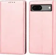 for Google Pixel 7A Case Leather Wallet with Credit Card Holder Cash Slot SunYoo Flip Cover Drop Protection Shockproof Stand Magnetic Folio Women Men Her Purse for Google Pixel7A Light Pink
