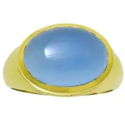 18K Gold Over Brass Blue Quartz Ring s.11 Jewelry RM-1115