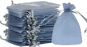 SUSNUAN Silver Grey Organza Gift Bags 20Pcs, 7x9cm Organza Bags Small Jewellery Pouches Wedding Favours Bags for Wedding, Anniversary, Christmas, Baby Shower, Birthday Party Drawstring Gift Bags