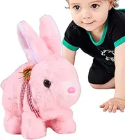 Bunny Interactive Plush Toy | Stuffed Bunny Interactive Plush Figure Toy, Electronic Pet Realistic Rabbit, Jumping, Twitching, and Shaking Ears