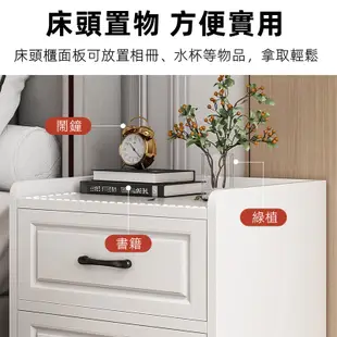 北歐床頭櫃現代簡約臥室實用床邊櫃白色收納櫃經濟型儲物櫃小櫃子