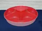 Tupperware Serving Center Set! Red. 12" diameter! New!