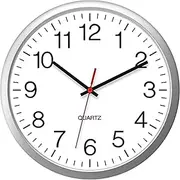10Inch Silent Wall Clock Battery Operated, Non-Ticking Quality Silent Quartz Movement Round Easy to Read Wall Clock Home/Office/Kitchen/Classroom/School Clock