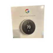 Google Nest Learning Thermostat 3rd Gen Silver Wi-Fi Smart Home Control