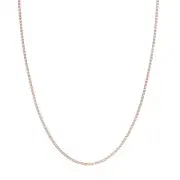 2.2mm Flat Mariner Adjustable Chain Necklace Real 14K Rose Gold