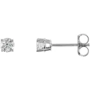 1/3 Carat TW AGS Certified Round Diamond Solitaire Stud Earrings in 14K White Gold (K/L Color - I1/I2 Clarity)