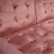 HEQS Fiona 2 Seater Sofa, Pink Velvet, 2 Seater Sofa, Polyester Velvet Fabric and MDF Timber, Livingroom Furniture