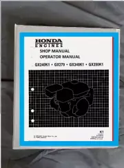Honda GX240K1 GX270 GX340K1 GX390K1 Engine Motor Service operator manual 2 books