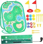 BRIGHTFUFU 1 Set Golf Playset Portable Golf Practice Kit with Folding Game Mat for Develop Hand Eye Coordination Engaging Golfing Experience
