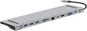 Beyori USB C Docking Station, 11in-1 USB C Hub with HDMI, Mini DP, VGA, Ethernet, 3 USB 3.0, SD/TF, 3.5mm Ports, PD 100W