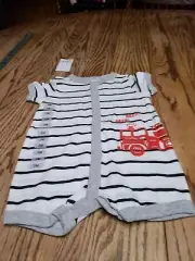 Carter's Baby Striped Boy's Bodysuit BEEP! BEEP! Size 3m NWT