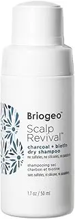 Briogeo Scalp Revival Charcoal + Biotin Dry Shampoo, Clarifying Shampoo Scalp Cleanser for Dry Scalp & Itchy Scalp, Featuring Tea Tree Oil for Hair, Vegan, Cruelty-Free, 1.7 oz