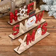 3Pcs Christmas Wood Decoration Xmas Mantel Decor Table Top Rustic Decorative Ornaments