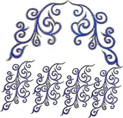 jojofuny Iron-on Embroidered Fabric Patches 5 Sets of Decorative Clothing Stickers for Jeans and Evening Gowns