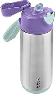 b.box Insulated Spout Bottle, Lilac Pop, 500 ml Capacity