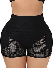 [LETSIQS] Women Hip Pads High Waisted Body Shaper Shorts Mesh Slimming Shapewear Panties Control Thigh & Butt Lifter
