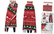 Red Wearable Blankets - Wearable Flannel and Sherpa Blanket for Christmas