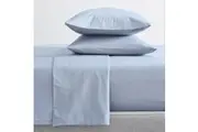 Renee Taylor King Single Bed Sheet Pillowcases 300TC Organic Cotton Baby Blue