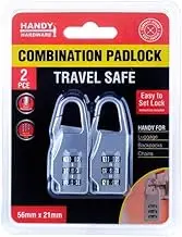 Handy Hardware 3-Digit Combination Padlock, Grey (Pack of 2)