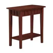 Convenience Concepts End Table 24"x12"x24" Mahogany Gray Rectangle Wood w/Shelf